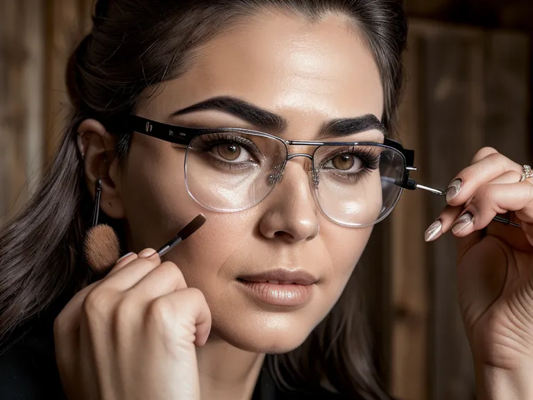 Especialista revisando la densidad del diseño de cejas efecto polvo